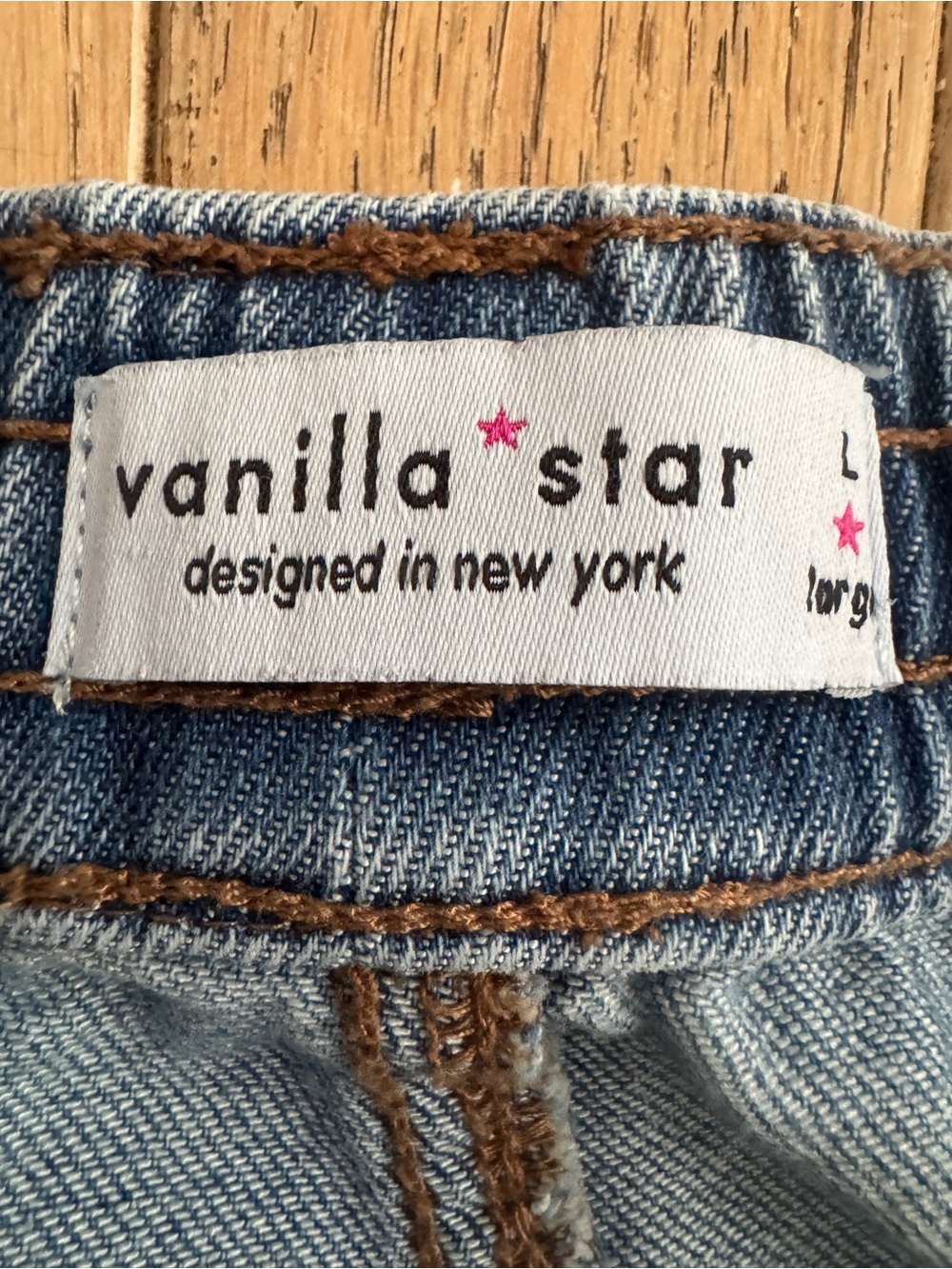Vanilla Star Denim Cargo Drawstring Ankle Tie Light Wash Utility Jeans Size L - Picture 4 of 8